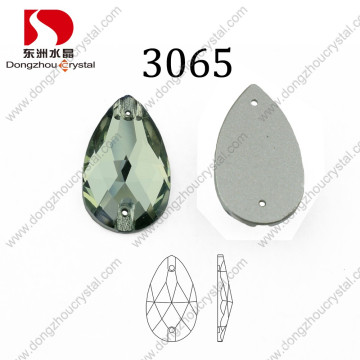 Olivina de gota Dz-3065 atraente costurar em strass